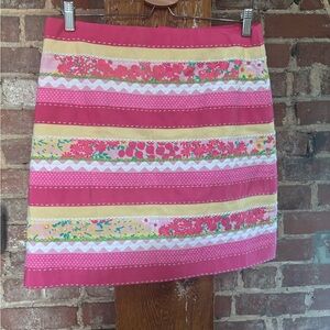 Lilly Pulitzer Pink and Yellow Floral Mini Skirt